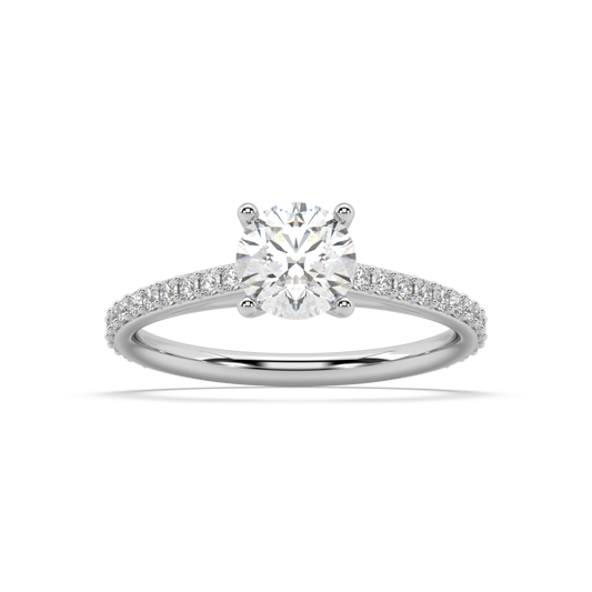 Carmen Classic Prong Round Lab Grown Prong 18K Engagement Ring