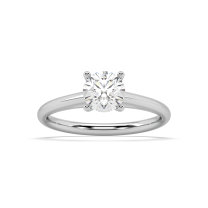 Carmen Classic Prong Round Lab Grown Plain 18K Engagement Ring