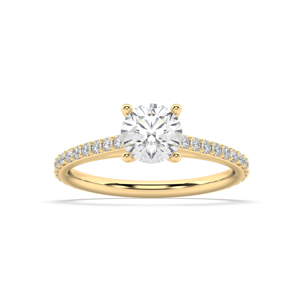 Carmen Classic Prong Round Lab Grown Prong 18K Engagement Ring