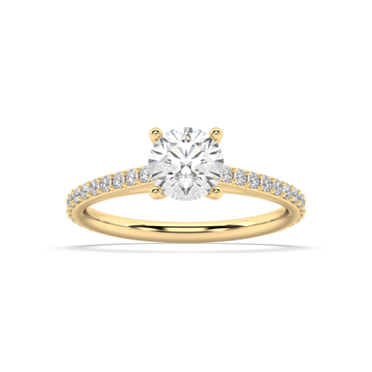 Carmen Classic Prong Round Lab Grown Prong 18K Engagement Ring