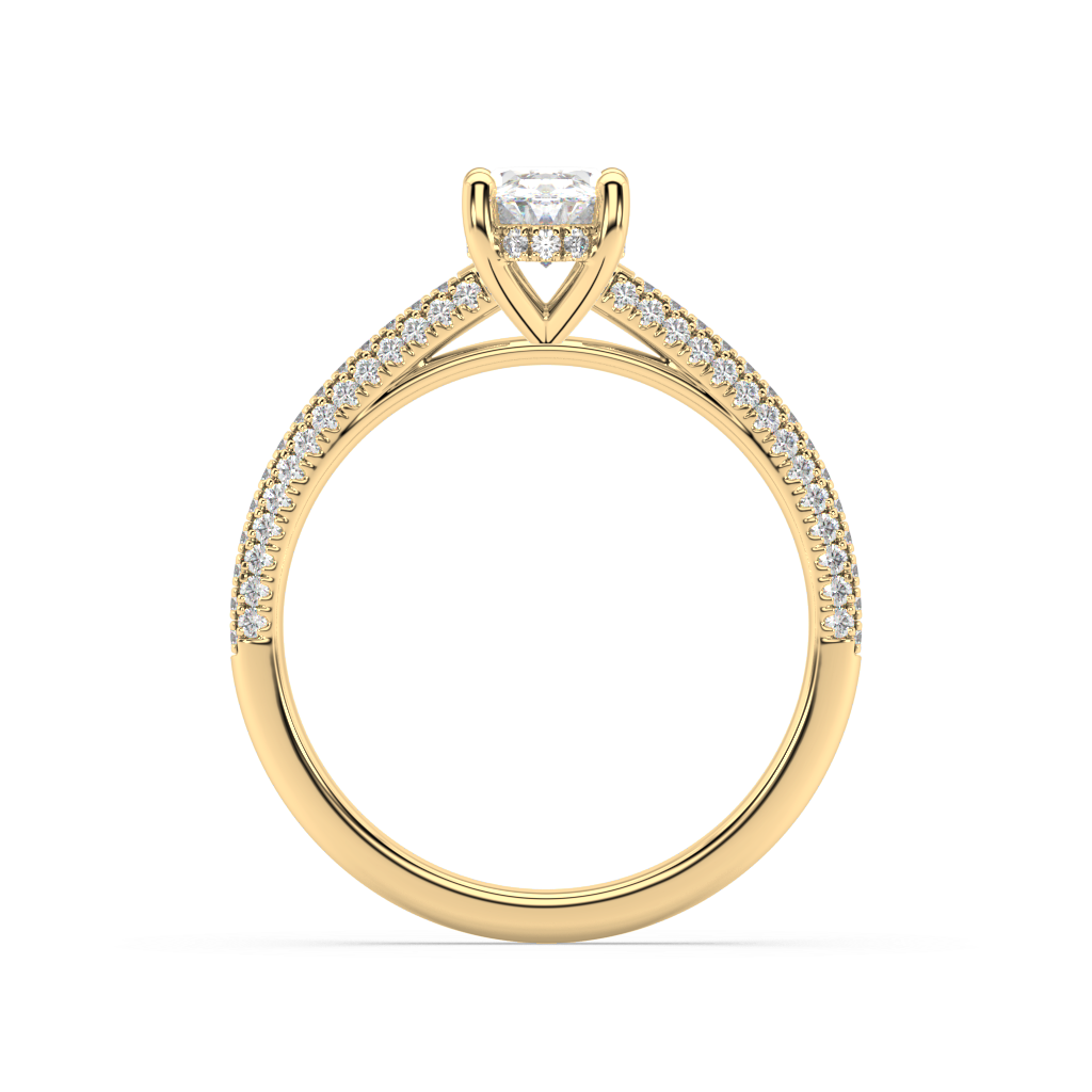 Carmen Hidden Halo Oval Cut Lab Grown Pave 18K Engagement Ring