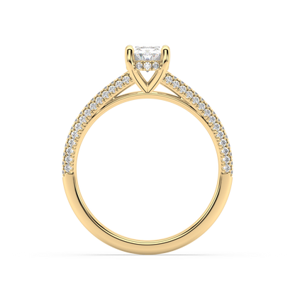 Carmen Hidden Halo Oval Cut Lab Grown Pave 18K Engagement Ring