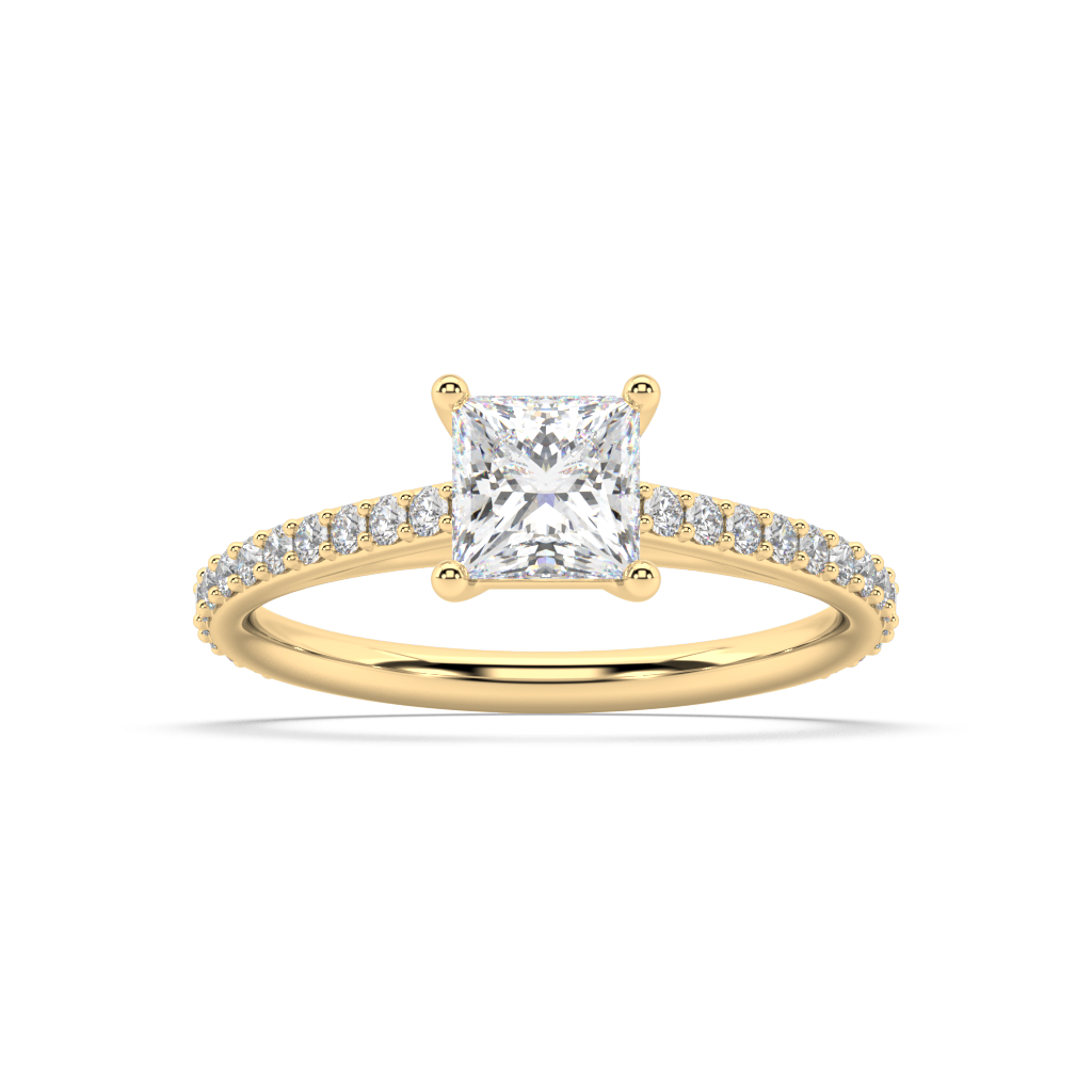 Carmen Classic Prong Princess Cut Lab Grown Prong 18K Engagement Ring