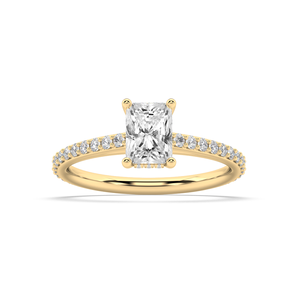 Carmen Hidden Halo Radiant Cut Lab Grown Prong 18K Engagement Ring