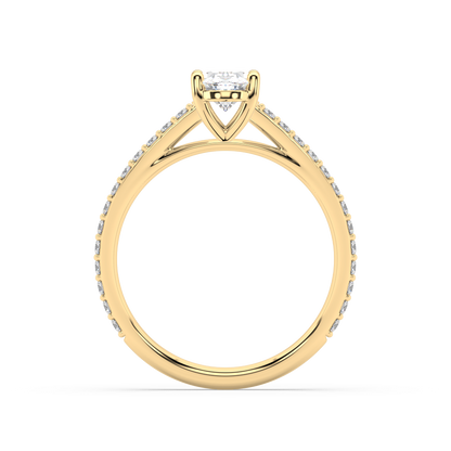 Carmen Classic Prong Oval Cut Lab Grown Prong 18K Engagement Ring