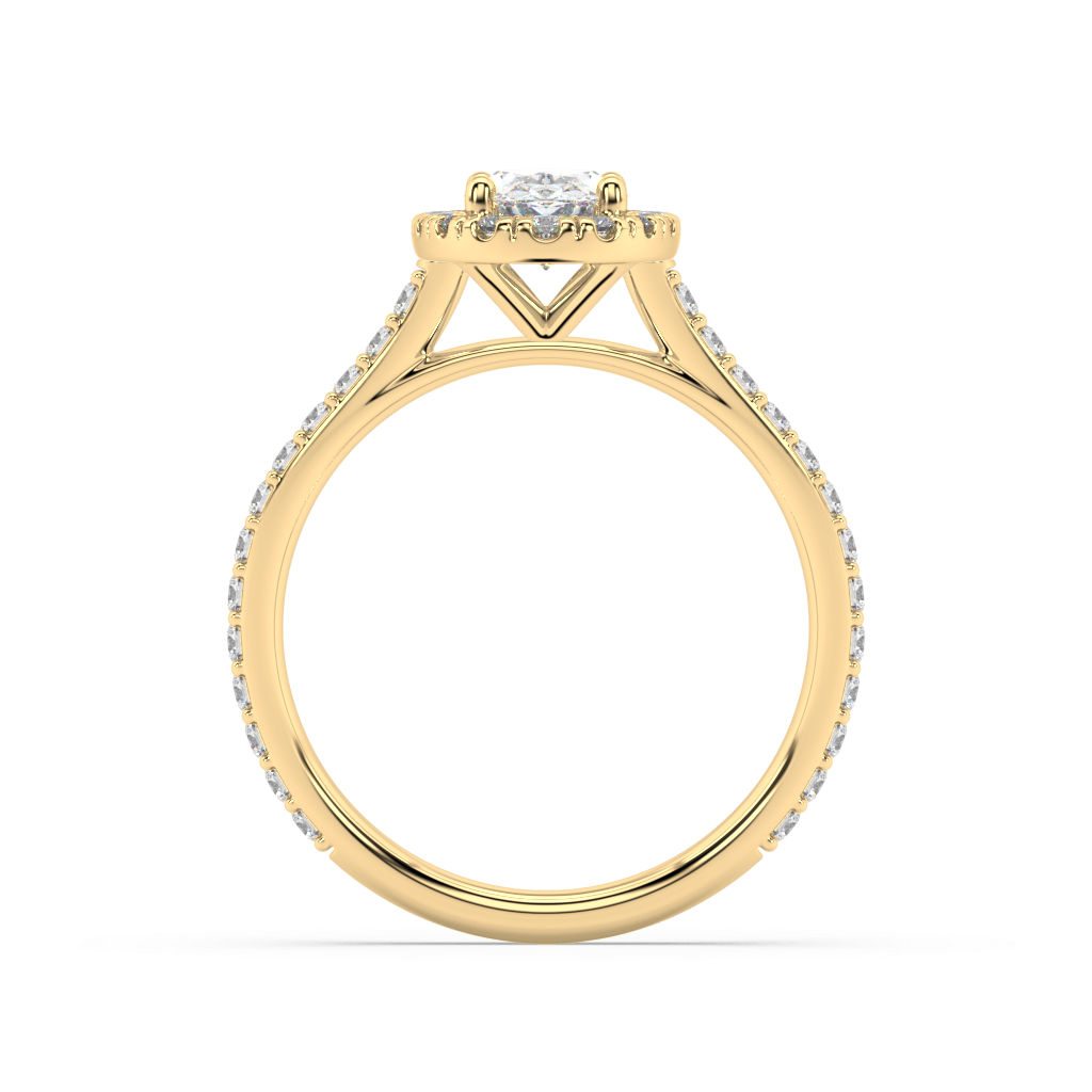 Carmen Halo Oval Cut Lab Grown Prong 18K Engagement Ring