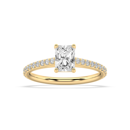 Carmen Classic Prong Radiant Cut Lab Grown Channel 18K Engagement Ring