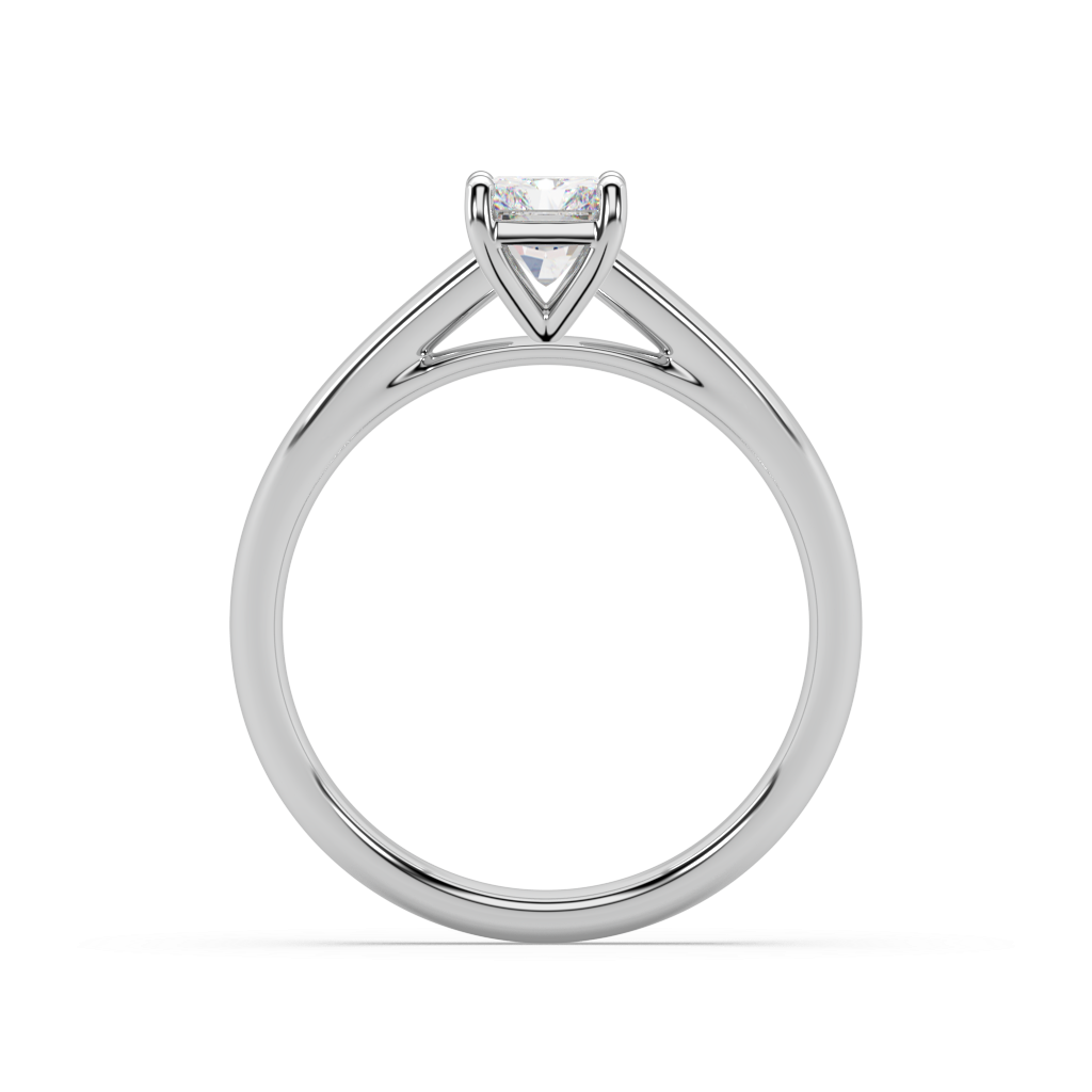 Carmen Classic Prong Radiant Cut Lab Grown Plain 18K Engagement Ring