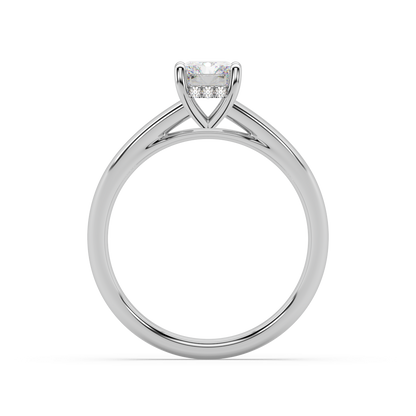 Carmen Hidden Halo Radiant Cut Lab Grown Plain 18K Engagement Ring