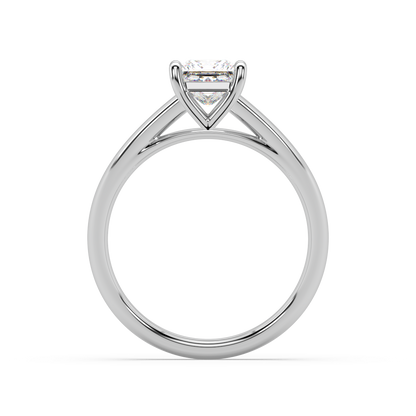 Carmen Classic Prong Princess Cut Lab Grown Plain 18K Engagement Ring