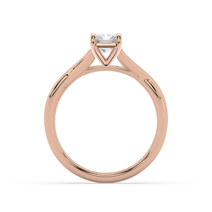 Classic Prong Radiant Cut Lab Grown Plain 18K Engagement Ring