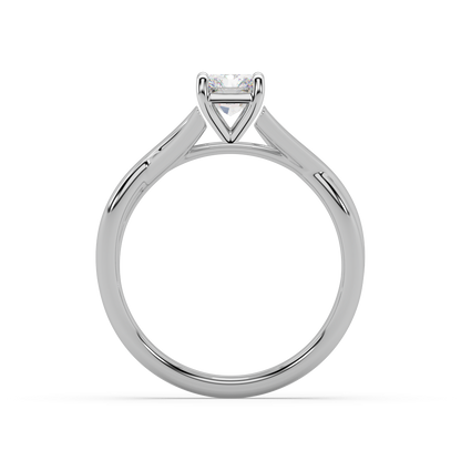 Classic Prong Radiant Cut Lab Grown Plain 18K Engagement Ring