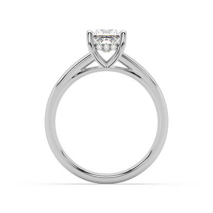 Carmen Hidden Halo Princess Cut Lab Grown Plain 18K Engagement Ring