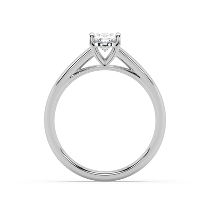 Carmen Classic Prong Oval Cut Lab Grown Plain 18K Engagement Ring