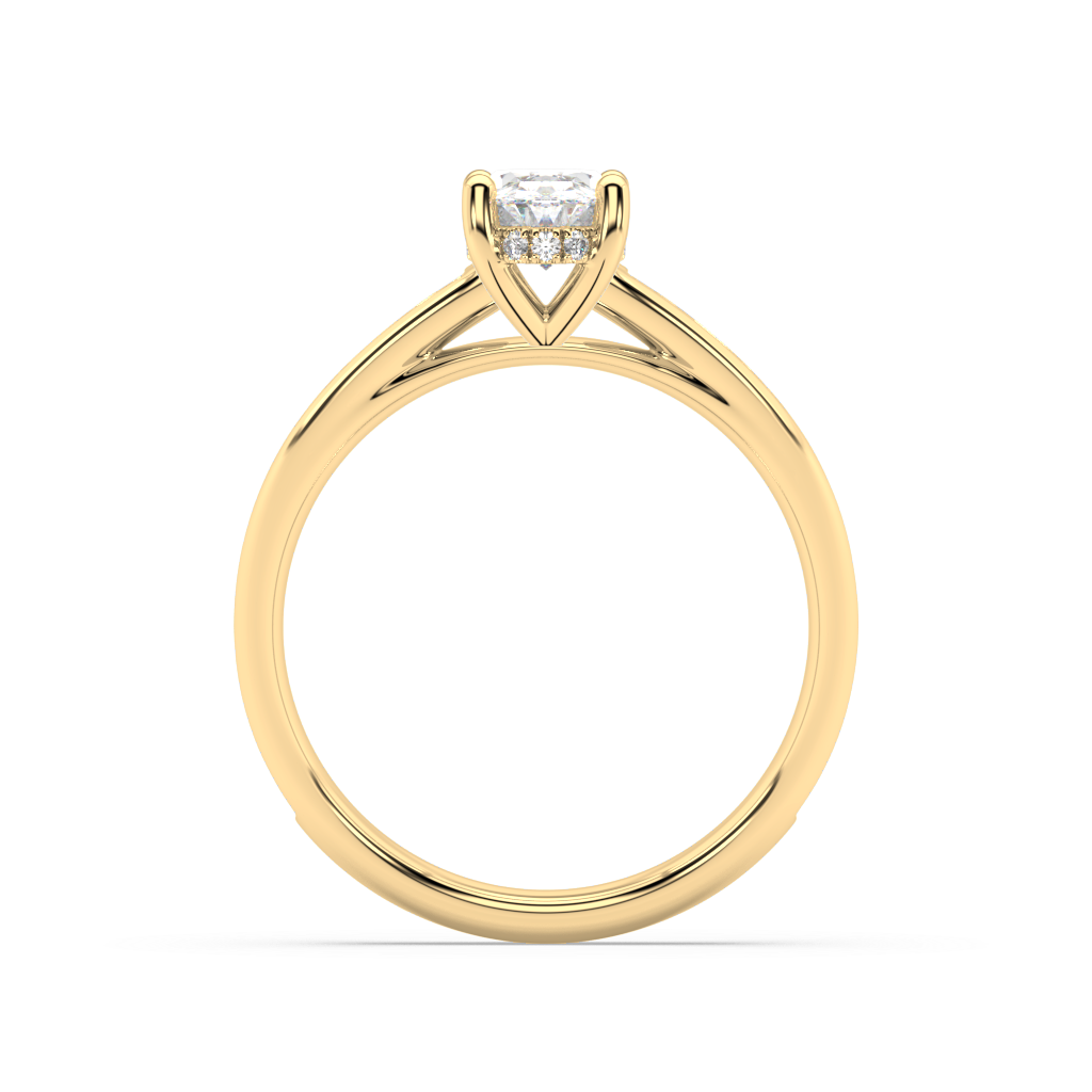 Carmen Hidden Halo Oval Cut Lab Grown Channel 18K Engagement Ring