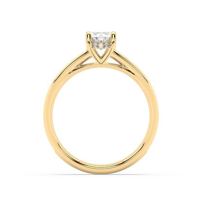 Carmen Hidden Halo Oval Cut Lab Grown Channel 18K Engagement Ring