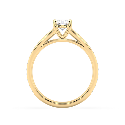 Carmen Classic Prong Oval Cut Lab Grown Channel 18K Engagement Ring