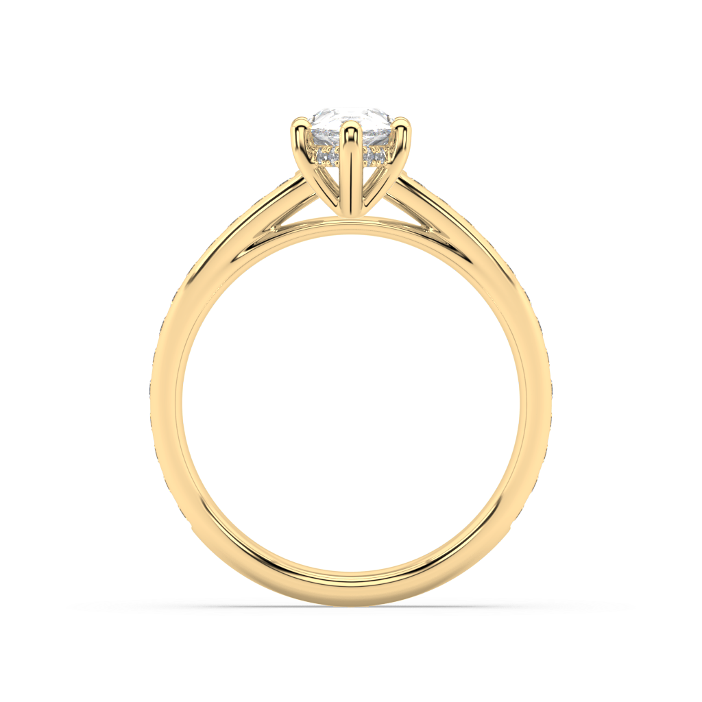 Carmen Hidden Halo Pear Cut Lab Grown Channel 18K Engagement Ring