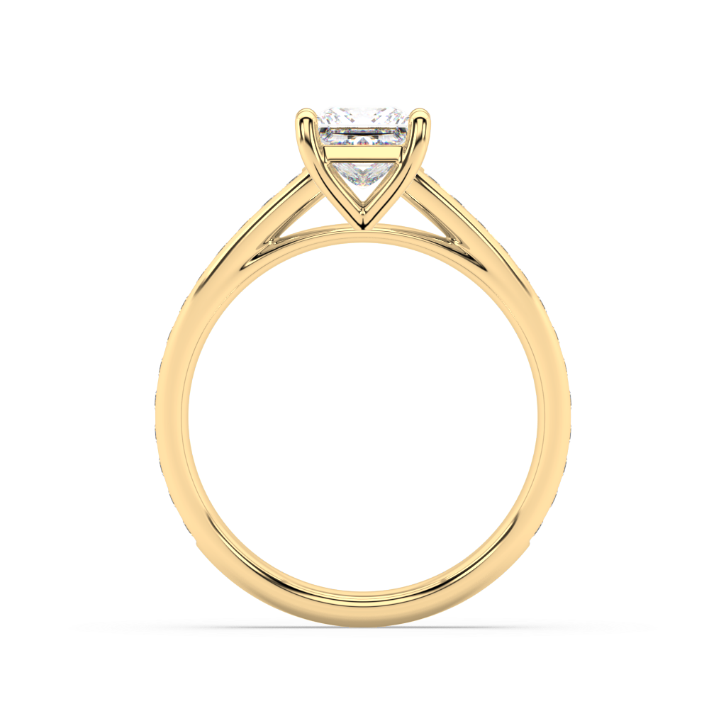 Carmen Classic Prong Princess Cut Lab Grown Channel 18K Engagement Ring