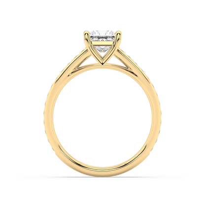 Carmen Classic Prong Princess Cut Lab Grown Channel 18K Engagement Ring