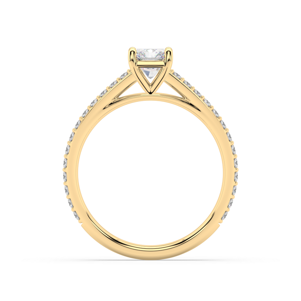 Carmen Classic Prong Radiant Cut Lab Grown Channel 18K Engagement Ring