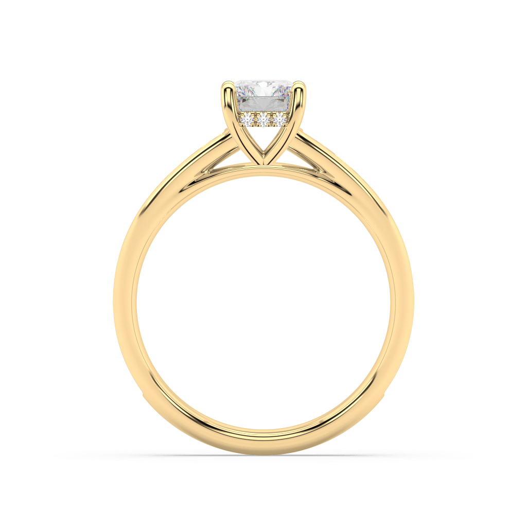 Carmen Hidden Halo Radiant Cut Lab Grown Channel 18K Engagement Ring