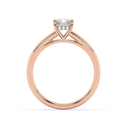 Carmen Hidden Halo Radiant Cut Lab Grown Plain 18K Engagement Ring