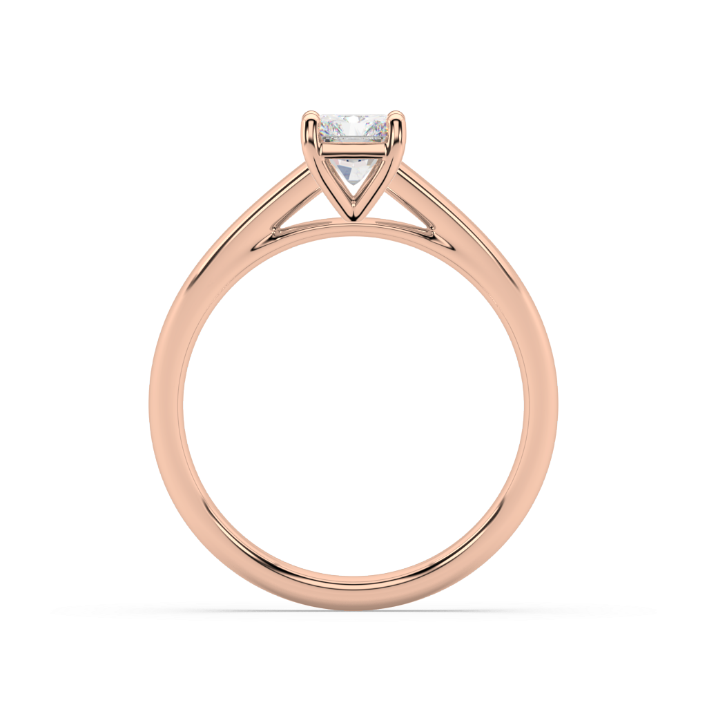 Carmen Classic Prong Radiant Cut Lab Grown Plain 18K Engagement Ring