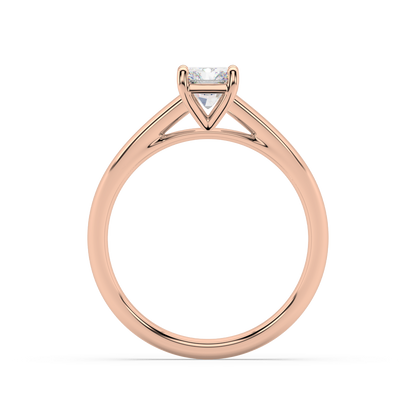 Carmen Classic Prong Radiant Cut Lab Grown Plain 18K Engagement Ring