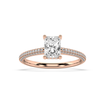 Carmen Hidden Halo Radiant Cut Lab Grown Pave 18K Engagement Ring