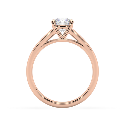 Carmen Classic Prong Round Lab Grown Plain 18K Engagement Ring