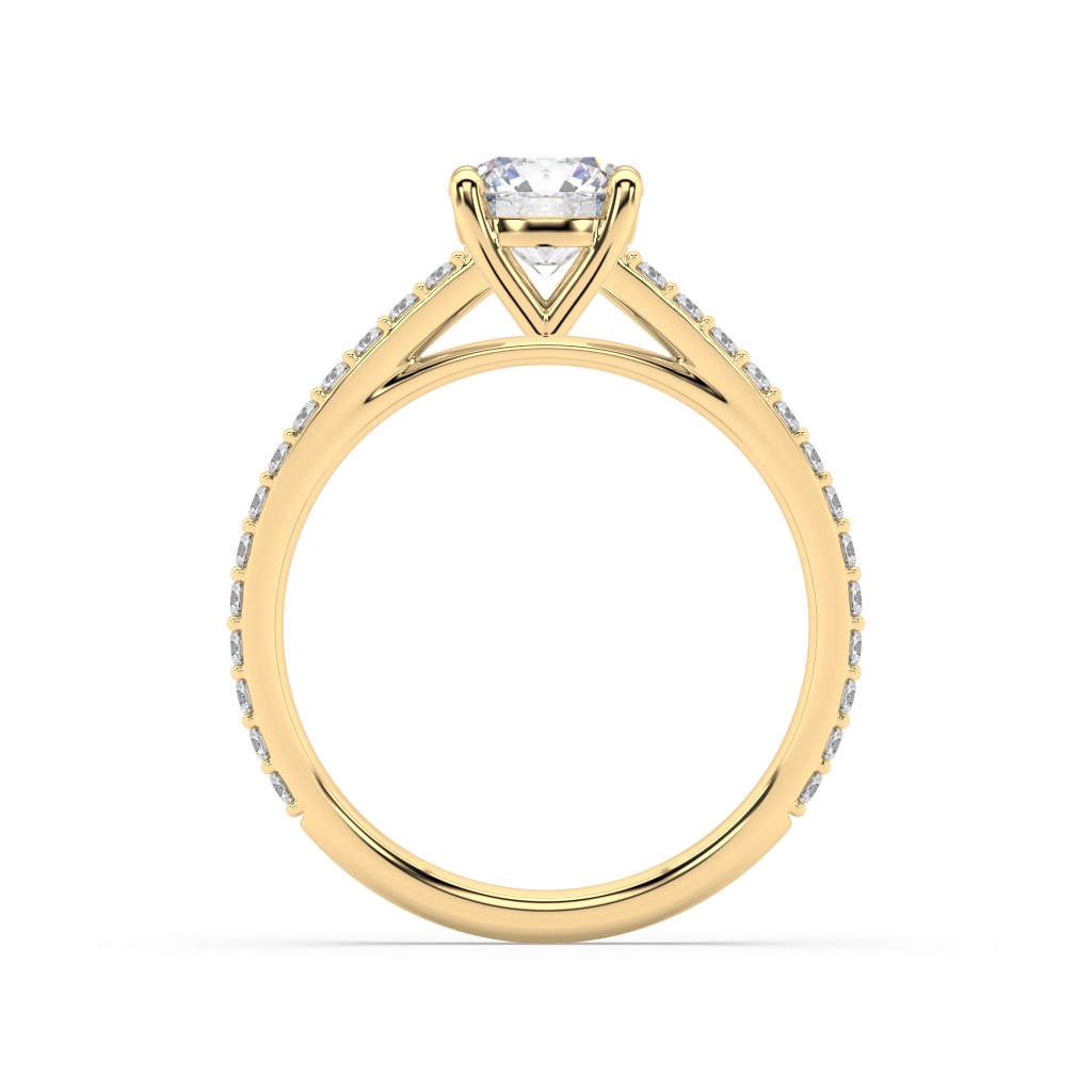 Carmen Classic Prong Round Lab Grown Prong 18K Engagement Ring