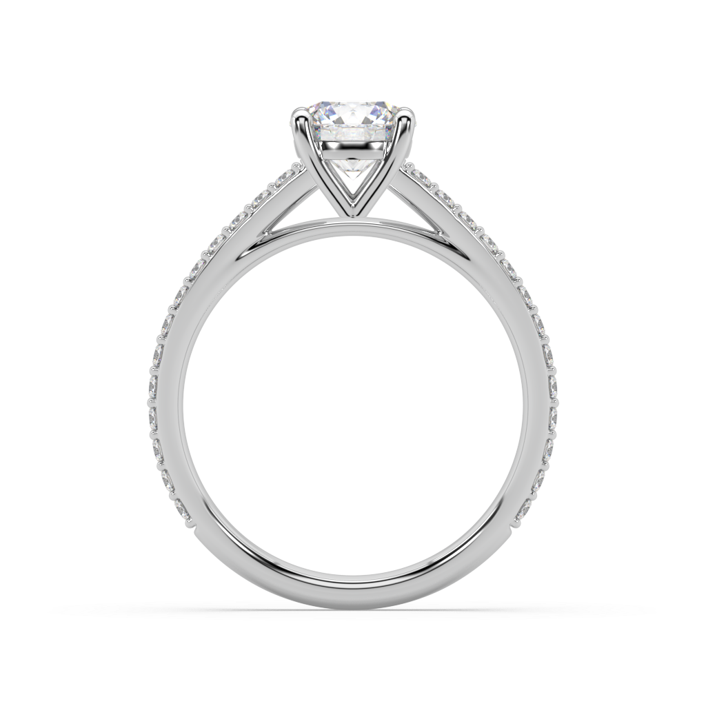 Carmen Classic Prong Round Lab Grown Prong 18K Engagement Ring