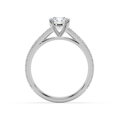 Carmen Classic Prong Round Lab Grown Prong 18K Engagement Ring