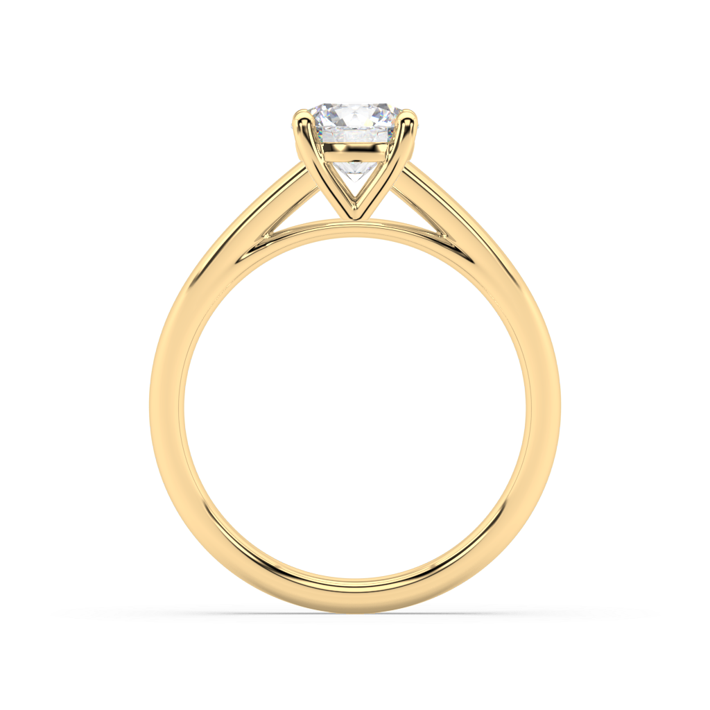 Carmen Classic Prong Round Lab Grown Plain 18K Engagement Ring