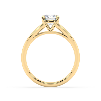 Carmen Classic Prong Round Lab Grown Plain 18K Engagement Ring