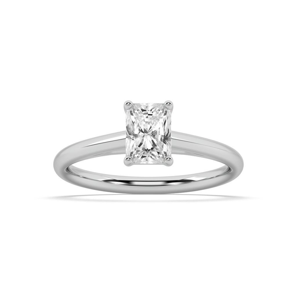 Carmen Classic Prong Radiant Cut Lab Grown Plain 18K Engagement Ring