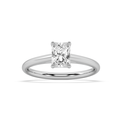 Carmen Classic Prong Radiant Cut Lab Grown Plain 18K Engagement Ring