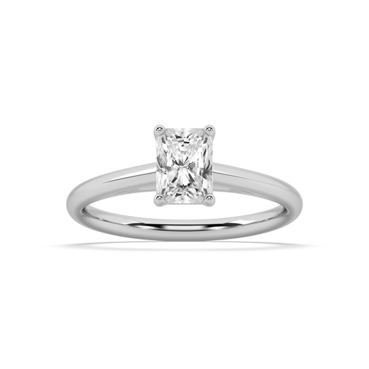 Carmen Classic Prong Radiant Cut Lab Grown Plain 18K Engagement Ring