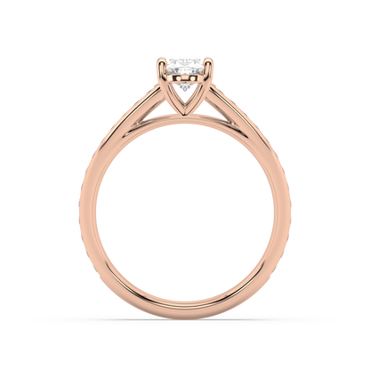 Carmen Classic Prong Oval Cut Lab Grown Channel 18K Engagement Ring