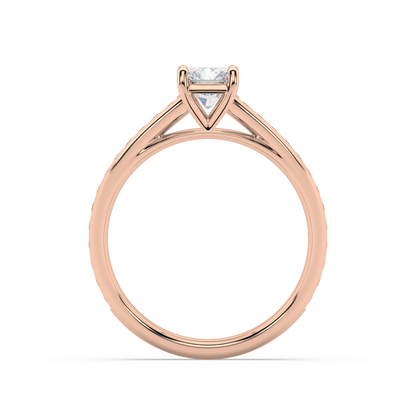 Carmen Classic Prong Radiant Cut Lab Grown Channel 18K Engagement Ring