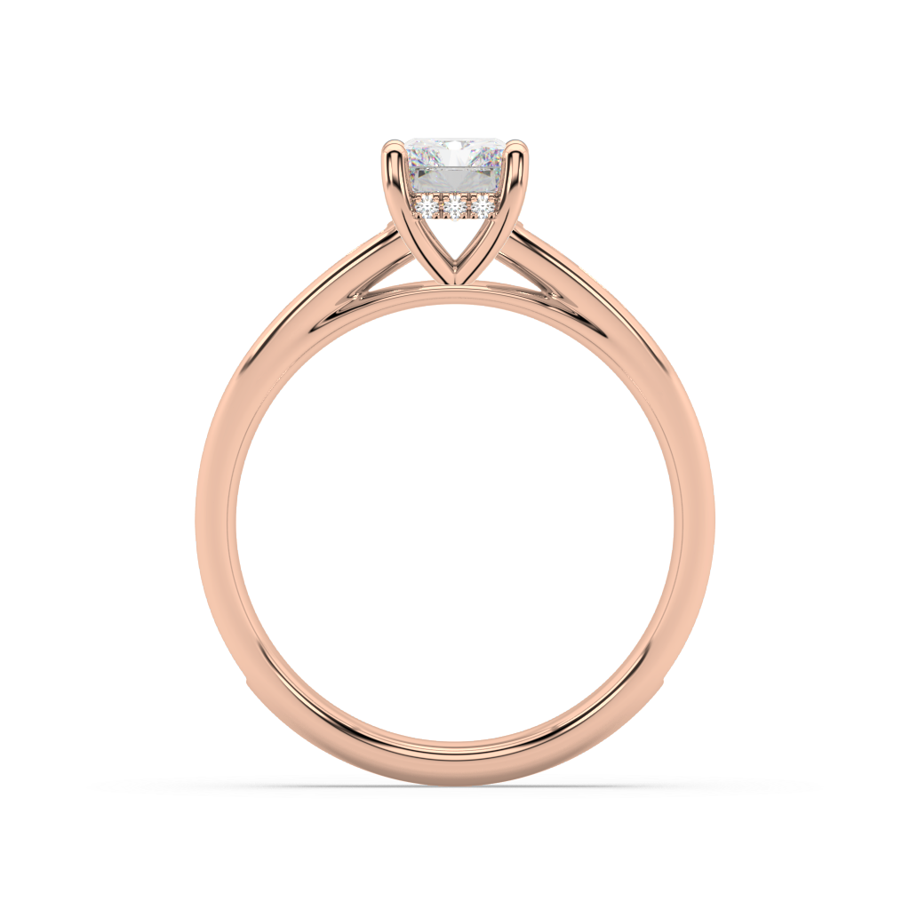 Carmen Hidden Halo Radiant Cut Lab Grown Channel 18K Engagement Ring