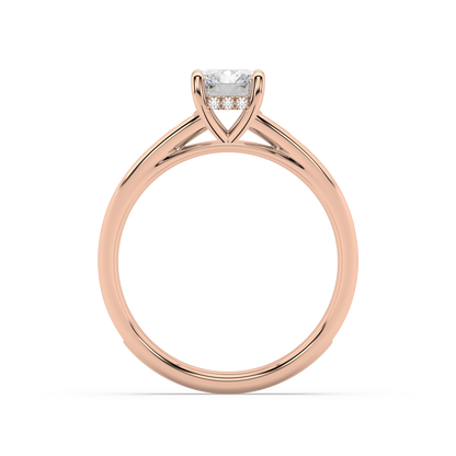 Carmen Hidden Halo Radiant Cut Lab Grown Channel 18K Engagement Ring