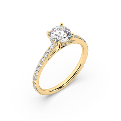 Carmen Hidden Halo Round Lab Grown Prong 18K Engagement Ring