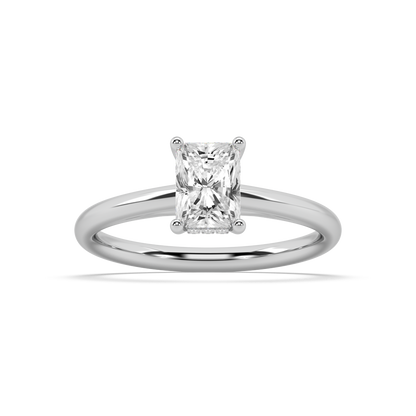 Carmen Hidden Halo Radiant Cut Lab Grown Plain 18K Engagement Ring