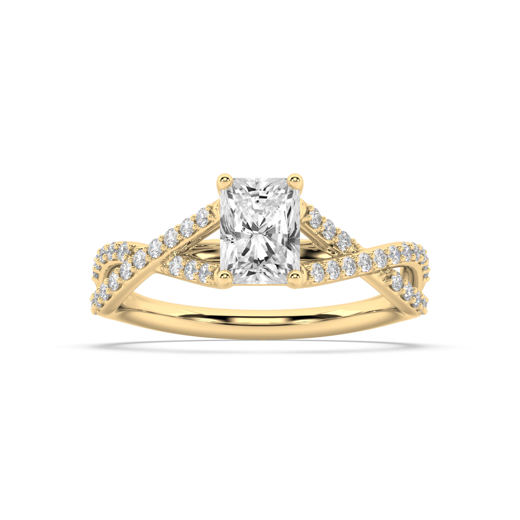 Classic Prong Radiant Cut Lab Grown Prong 18K Engagement Ring