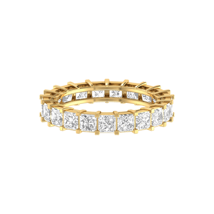 Princess Cut Lab Grown 18K Wedding Diamond Band