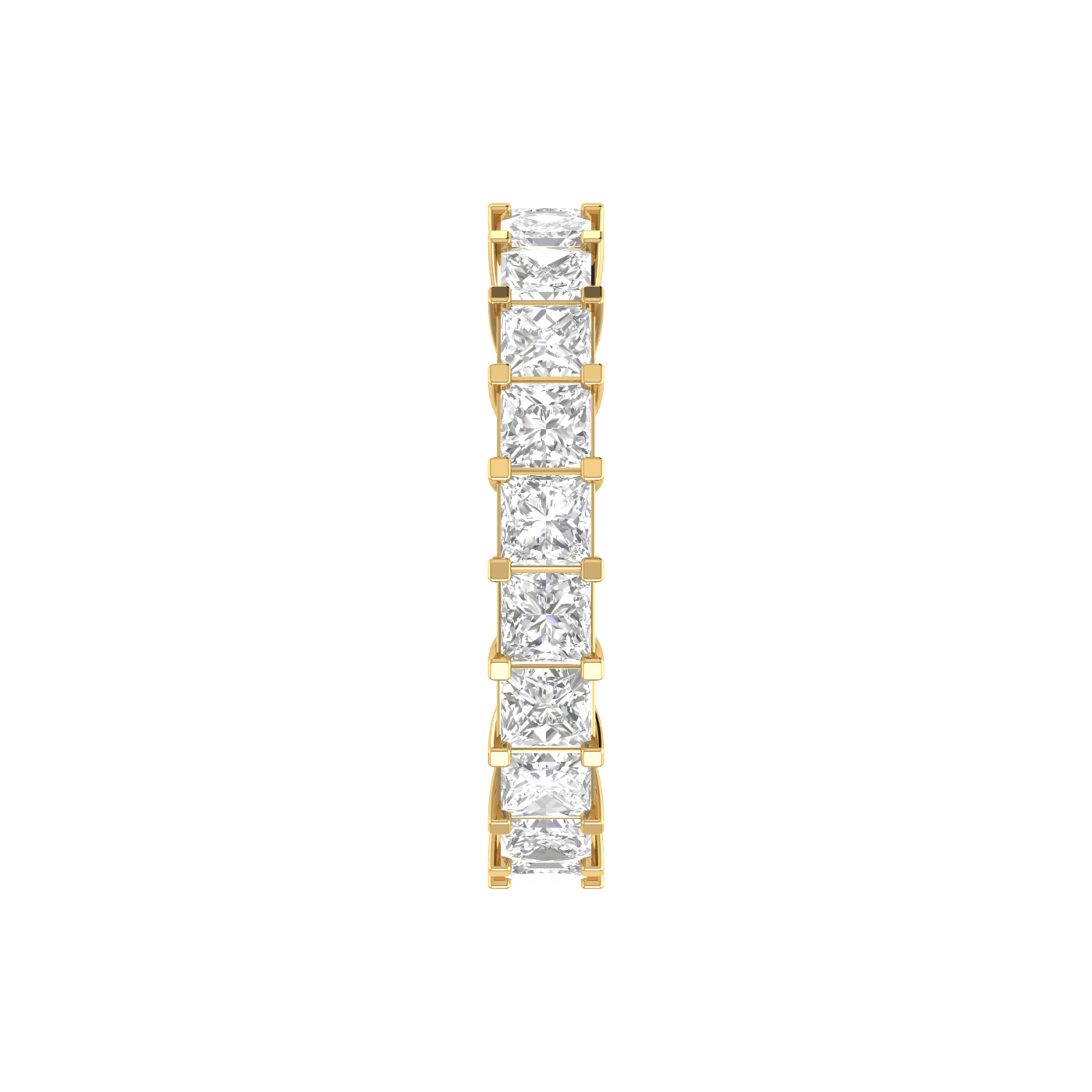 Princess Cut Lab Grown 18K Wedding Diamond Band