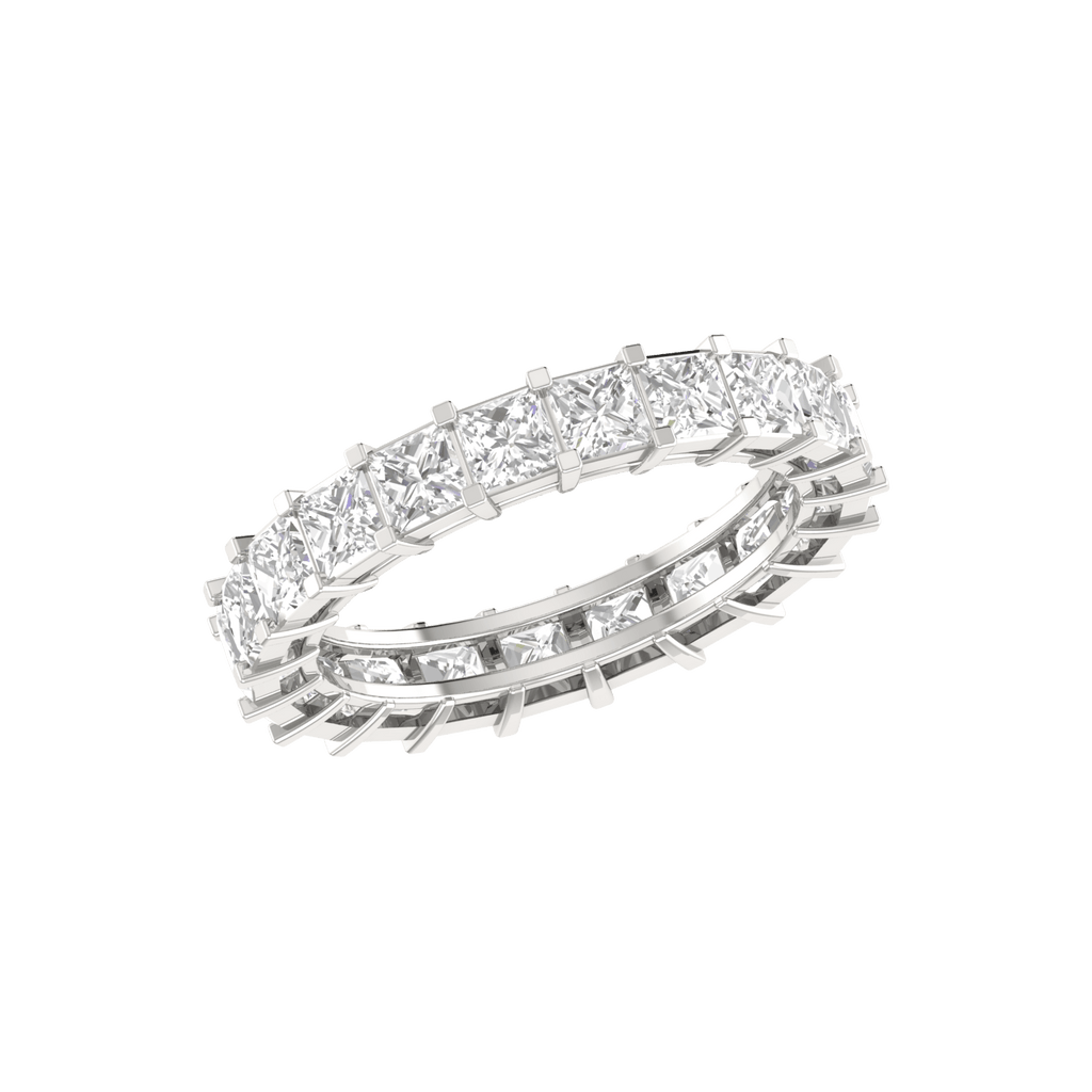 Princess Cut Lab Grown 18K Wedding Diamond Band