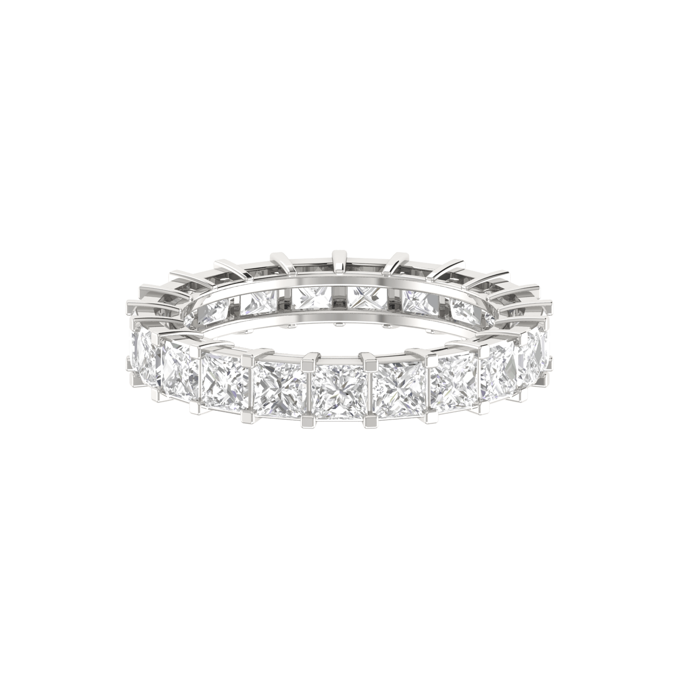 Princess Cut Lab Grown 18K Wedding Diamond Band